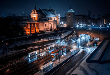 Fototapeta na wymiar Warsaw at night 