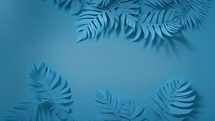 Blue fern leaves