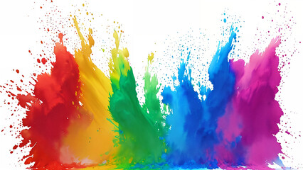 Multicolored paint splashes - obrazy, fototapety, plakaty