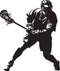 lacrosse silhouette vector illustration