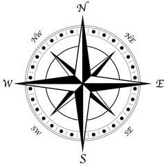 Compass Line Illustraion Art