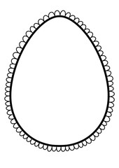 Oval Frame, Egg Shape Easter Border for coloring, children's activities, Easter Egg Frame Outline, Egg Template Easter Coloring page,