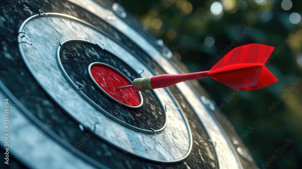 Poster dart arrow in the center of the target