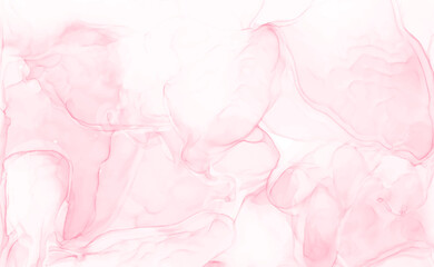 Fototapeta premium Light pink watercolor acrylic marble backgound. Vector abstract alcohol liquid texture in pastel color