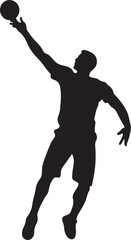 Fototapeta na wymiar Handball player vector silhouette