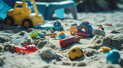 Toys in the sand.