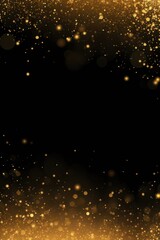 Fototapeta na wymiar gold golden blank frame background with confetti glitter and sparkles