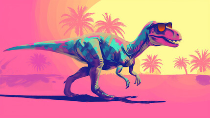 Cool Retro Velociraptor
dinosaur, animal, vivid, colorful