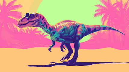Cool Retro Velociraptor
dinosaur, animal, vivid, colorful