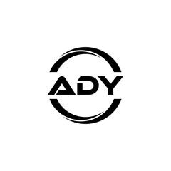 ADY letter logo design with white background in illustrator, cube logo, vector logo, modern alphabet font overlap style. calligraphy designs for logo, Poster, Invitation, etc.