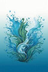 Save a water, save the ocean concept. Nature background, underwater scene with copy space.