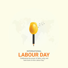international Labor Day. Labor Day creative ads design May 1. social media poster, vector, 3D illustration.