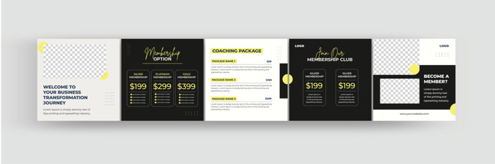 Business coach Instagram carousel, social media carousel design template for marketing, professional, mentor, eps vector illustration