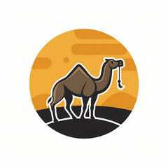Flat Logo of Vector Camel Design.