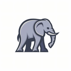 Naklejka premium Flat Logo of Vector Elephant Design.