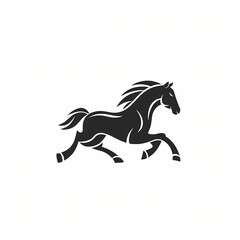 Obraz na płótnie Canvas Flat Logo of Vector Horse Design.
