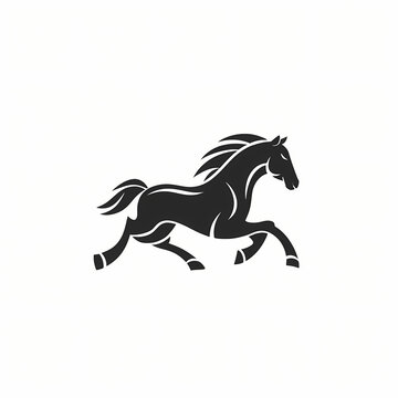 Flat Logo of Vector Horse Design.