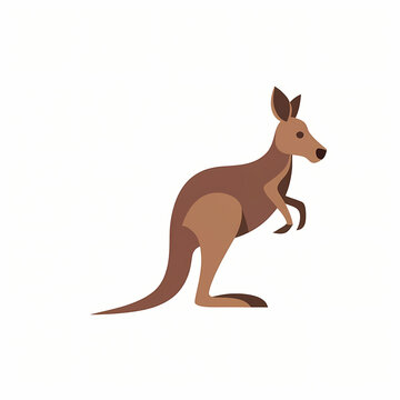 Flat Logo of Vector Kangaroo Design.