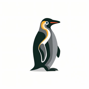 Flat Logo of Vector Penguin Design.