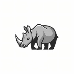 Flat Logo of Vector Rhino Design.