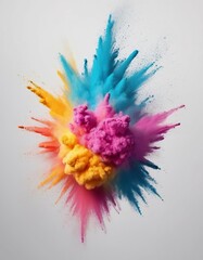 Explosion of colored powder on black background. joy ambiance