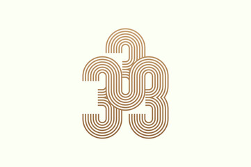 Number 333 Logo, Monogram Number 333 logo multi line style, usable for business logos and anniversary, flat design logo template, vector illustration