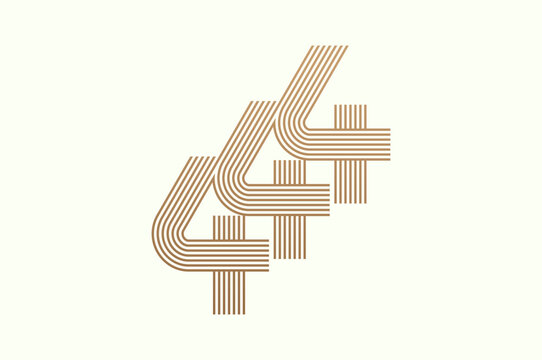 Number 444 Logo, Monogram Number 444 logo multi line style, usable for business logos and anniversary, flat design logo template, vector illustration