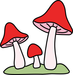 Red fairy tale mushroom isolated. Mushrooms in cartoon style vector. 