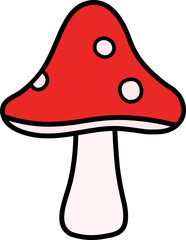 Red fairy tale mushroom isolated. Mushrooms in cartoon style vector. 