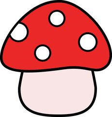 Red fairy tale mushroom isolated. Mushrooms in cartoon style vector. 