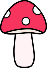 Red fairy tale mushroom isolated. Mushrooms in cartoon style vector. 