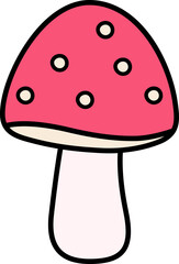 Red fairy tale mushroom isolated. Mushrooms in cartoon style vector. 