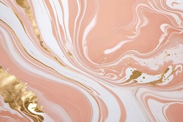 Fototapeta premium colorful liquid swirls with gold powder, peach fuzz and white1
