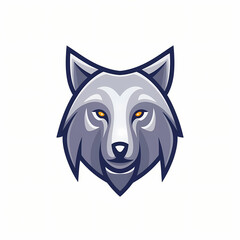 Flat Logo of Vector Wolf Design.