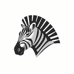 Flat Logo of Vector Zebra Design.