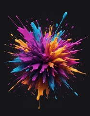 Creative multi colors explosion with colorful splashes on a black background