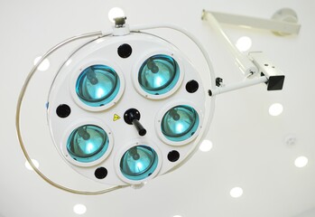 Surgical lamp close-up in a modern operating room