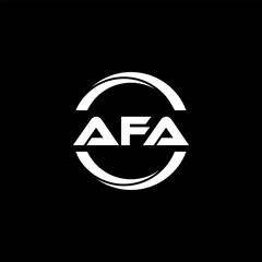 AFA letter logo design with black background in illustrator, cube logo, vector logo, modern alphabet font overlap style. calligraphy designs for logo, Poster, Invitation, etc.