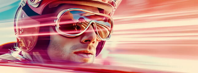 Speed Demon: Man Racing in Goggles