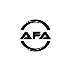 AFA letter logo design with white background in illustrator, cube logo, vector logo, modern alphabet font overlap style. calligraphy designs for logo, Poster, Invitation, etc.