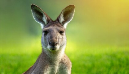 kangaroo in green background - obrazy, fototapety, plakaty