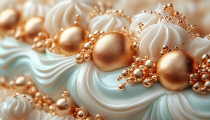 Candies and gold as a frame with space for text