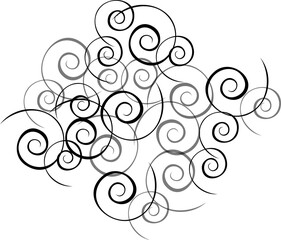 Dynamic flowing wave lines design. technology and sound wave pattern on transparent, png. black and white wavy stripes