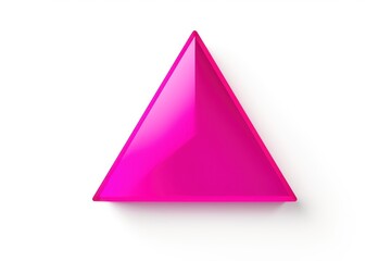 Magenta triangle isolated on white background 