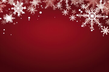 Naklejka na ściany i meble Maroon christmas card with white snowflakes vector illustration 