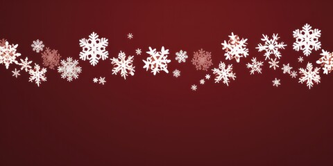 Obraz na płótnie Canvas Maroon christmas card with white snowflakes vector illustration 