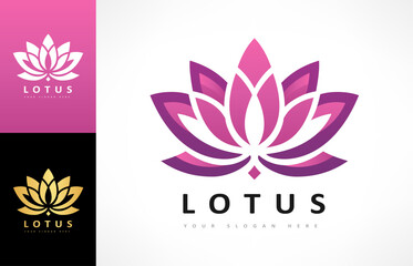Lotus flower logo vector design	 - obrazy, fototapety, plakaty