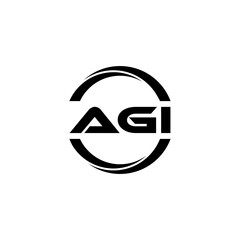 AGI letter logo design with white background in illustrator, cube logo, vector logo, modern alphabet font overlap style. calligraphy designs for logo, Poster, Invitation, etc.