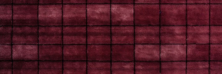 Fototapeta na wymiar Maroon paterned carpet texture from above 