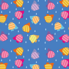 Vector seamless fish pattern design